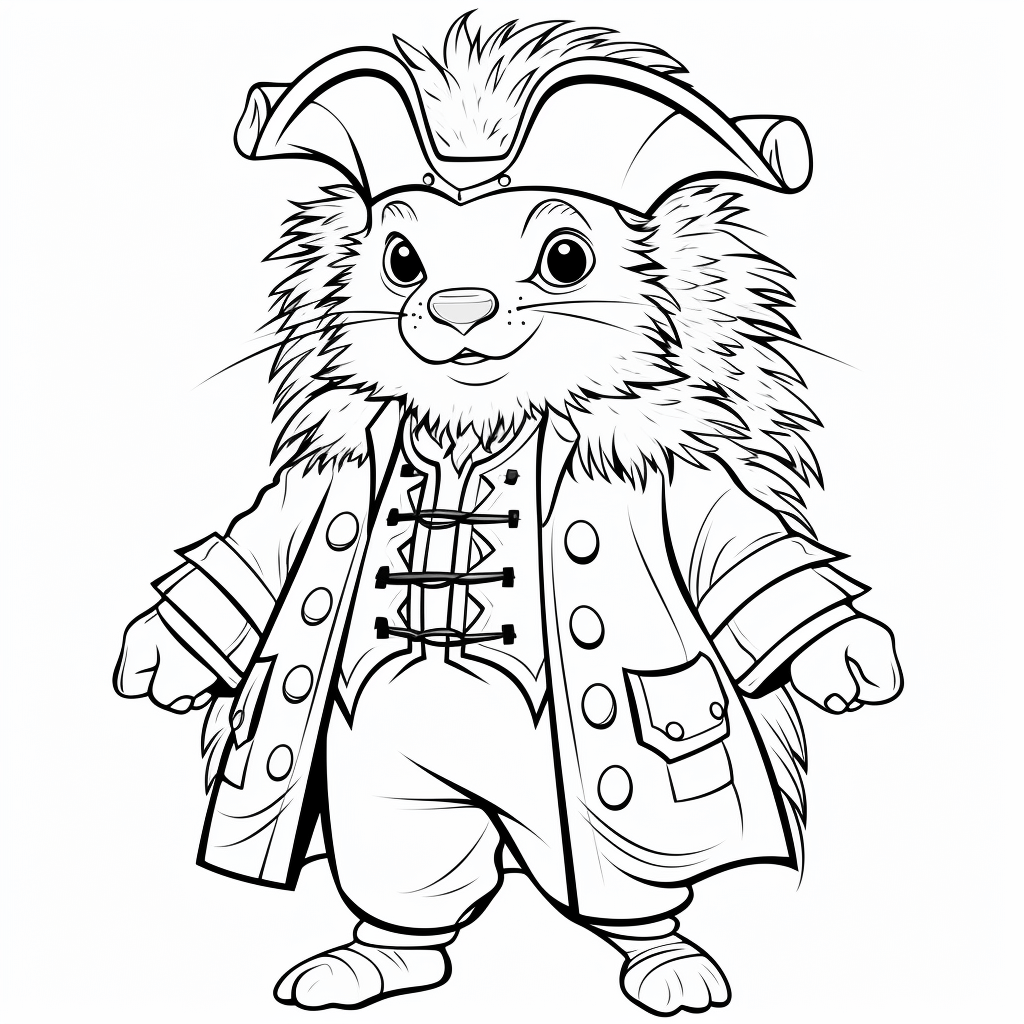 Seeräuber-Stachelschwein Ausmalbild und Malvorlage