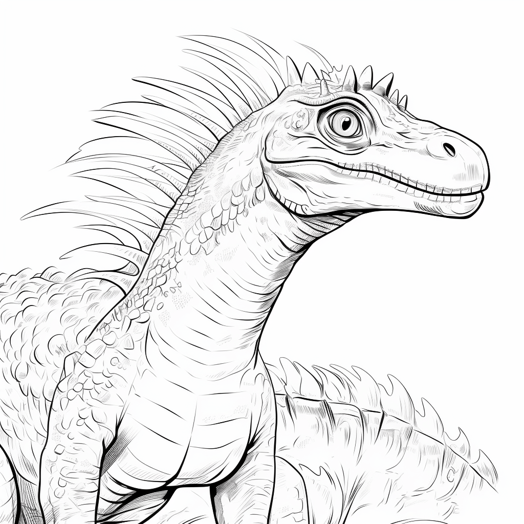 Spinosaurus putzt Brille Ausmalbild und Malvorlage