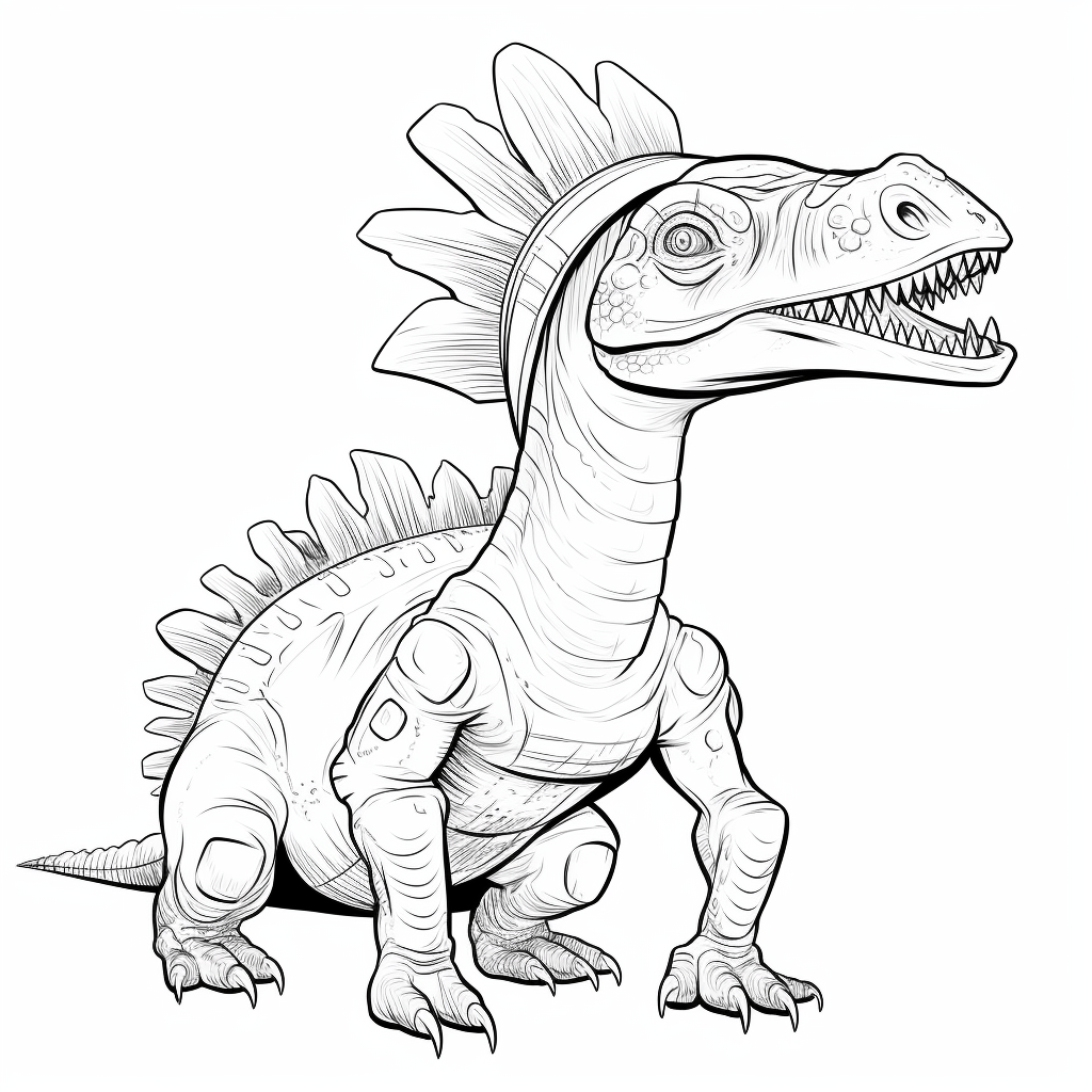 Spinosaurus trägt Hut Ausmalbild und Malvorlage