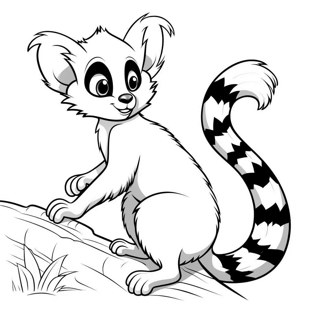Tanzender Lemur Ausmalbild und Malvorlage