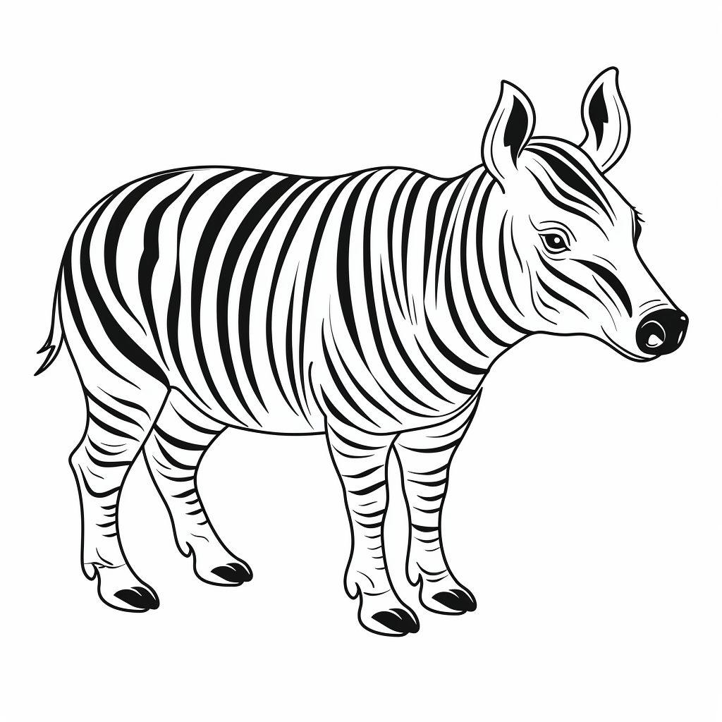 Tapir mit Querstreifen Ausmalbild und Malvorlage