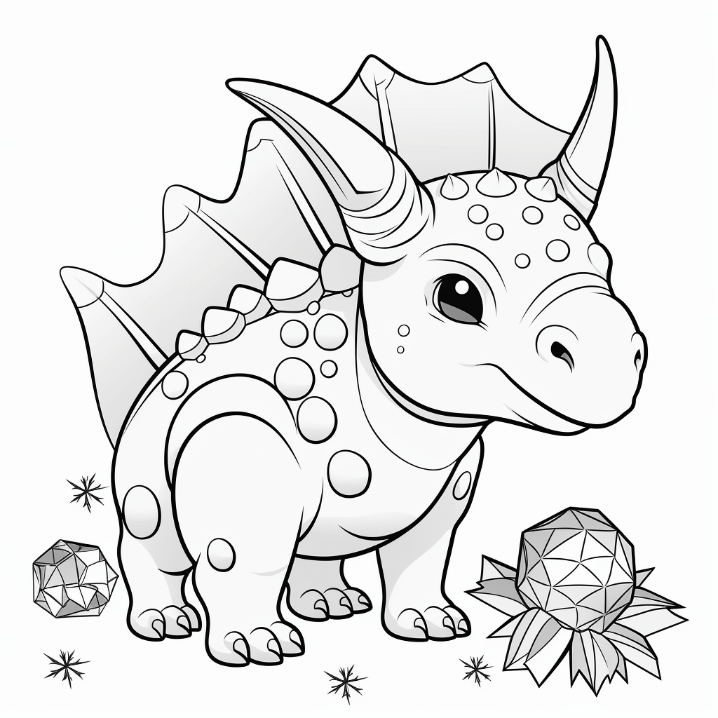 Triceratops mit Mütze und Schal Ausmalbild und Malvorlage