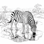 Trinkendes Zebra Ausmalbild und Malvorlage