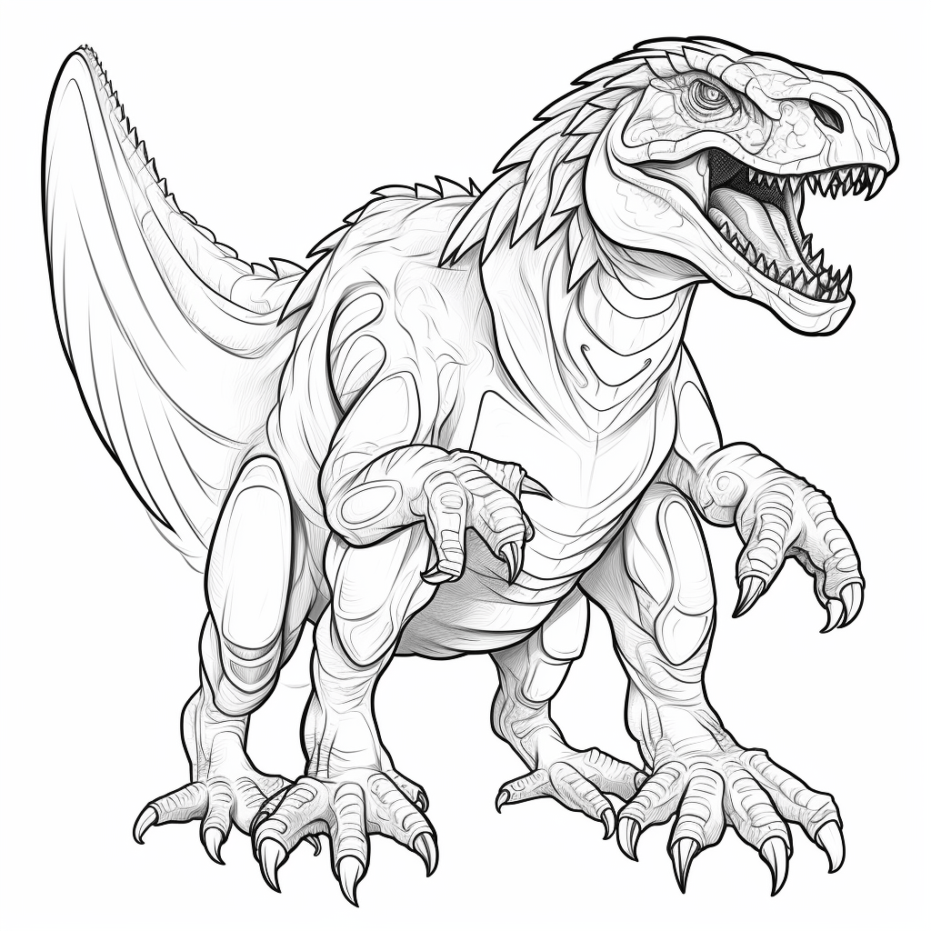 Tyrannosaurus Rex mit Federflügeln Ausmalbild und Malvorlage