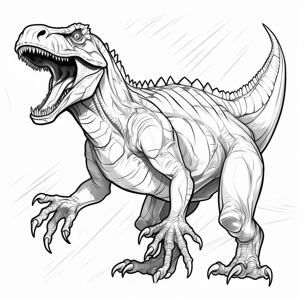 Tyrannosaurus Rex und Flügel Ausmalbild und Malvorlage