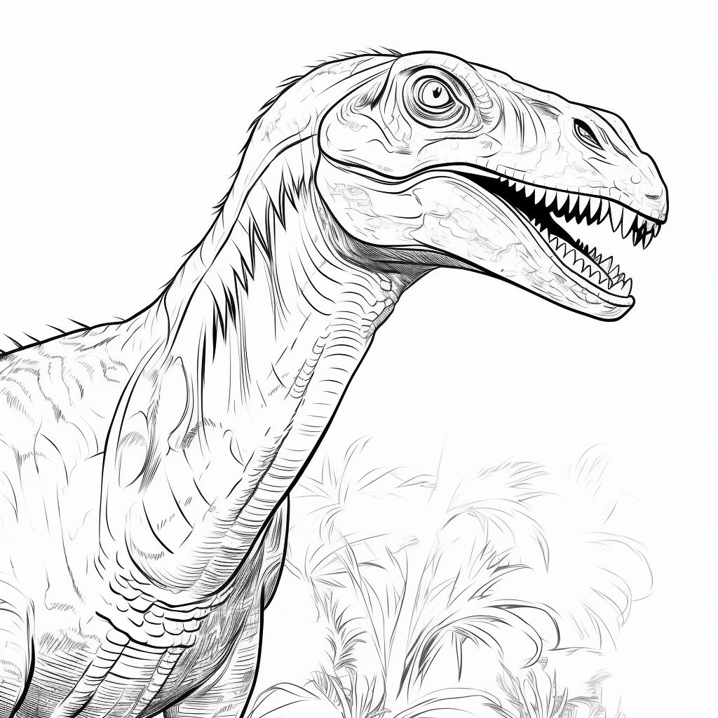 Utahraptor brüllt triumphierend Ausmalbild und Malvorlage