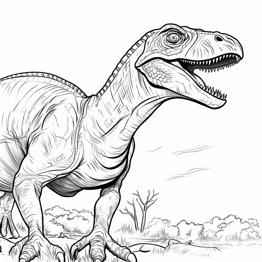 Utahraptor frisst Eier Ausmalbild und Malvorlage