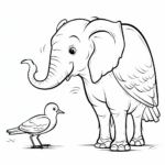 Vogel und Elefant Ausmalbild und Malvorlage