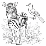 Vogel und Zebra Ausmalbild und Malvorlage