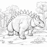 Wald-Bewohner Ankylosaurus Ausmalbild und Malvorlage