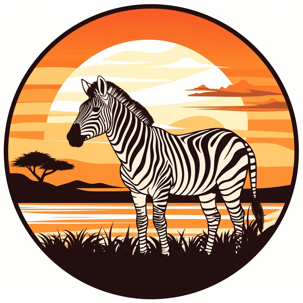 Zebra bei Dämmerung Ausmalbild und Malvorlage