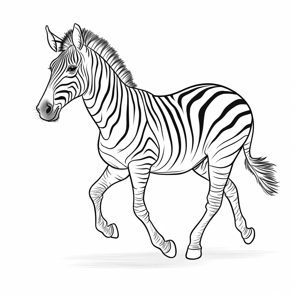 Zebra galoppiert Ausmalbild und Malvorlage