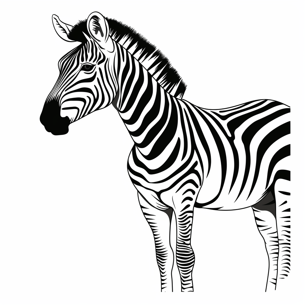 Zebra im Schatten Ausmalbild und Malvorlage