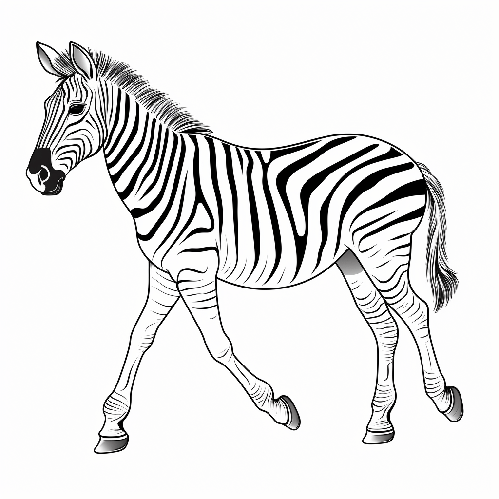 Zebra in Bewegung Ausmalbild und Malvorlage