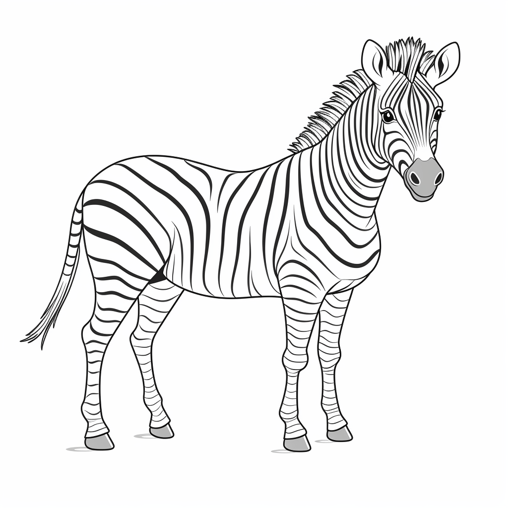 Zebra mit ausgeprägten Streifen Ausmalbild und Malvorlage