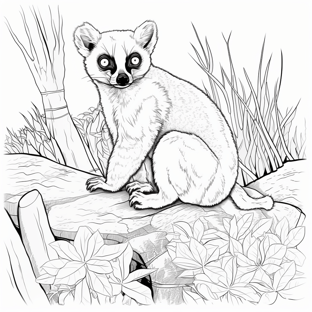 Zoo mit Lemur Ausmalbild und Malvorlage