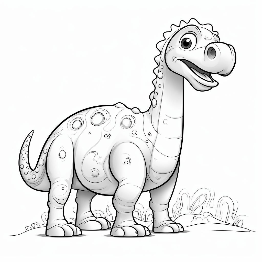 Zufriedener Apatosaurus Ausmalbild und Malvorlage