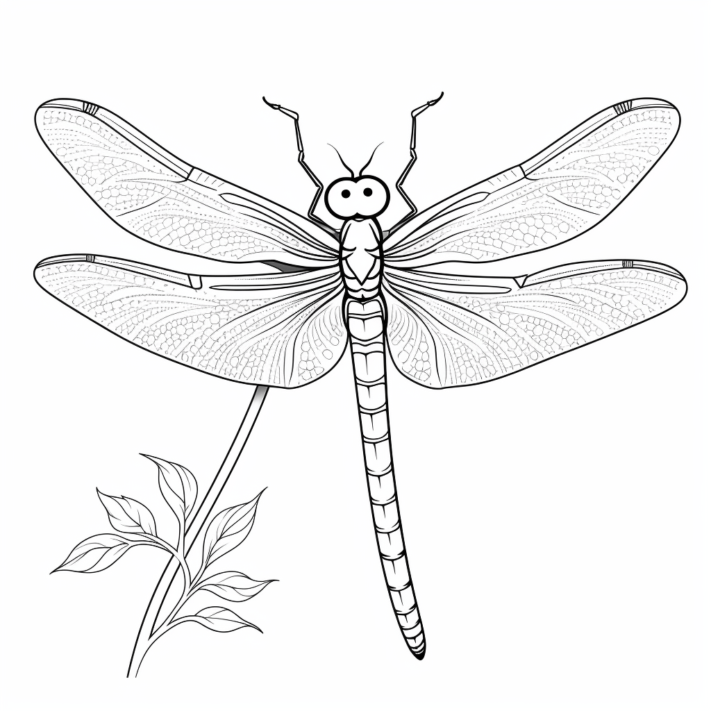 Beeindruckende Libelle Ausmalbild und Malvorlage