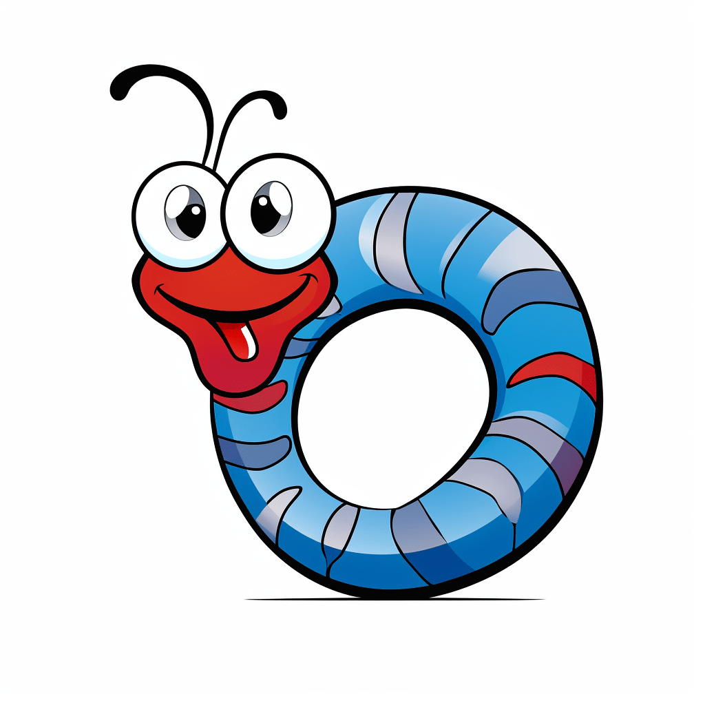 Blutroter oder Königsblauer Wurm Ausmalbild und Malvorlage