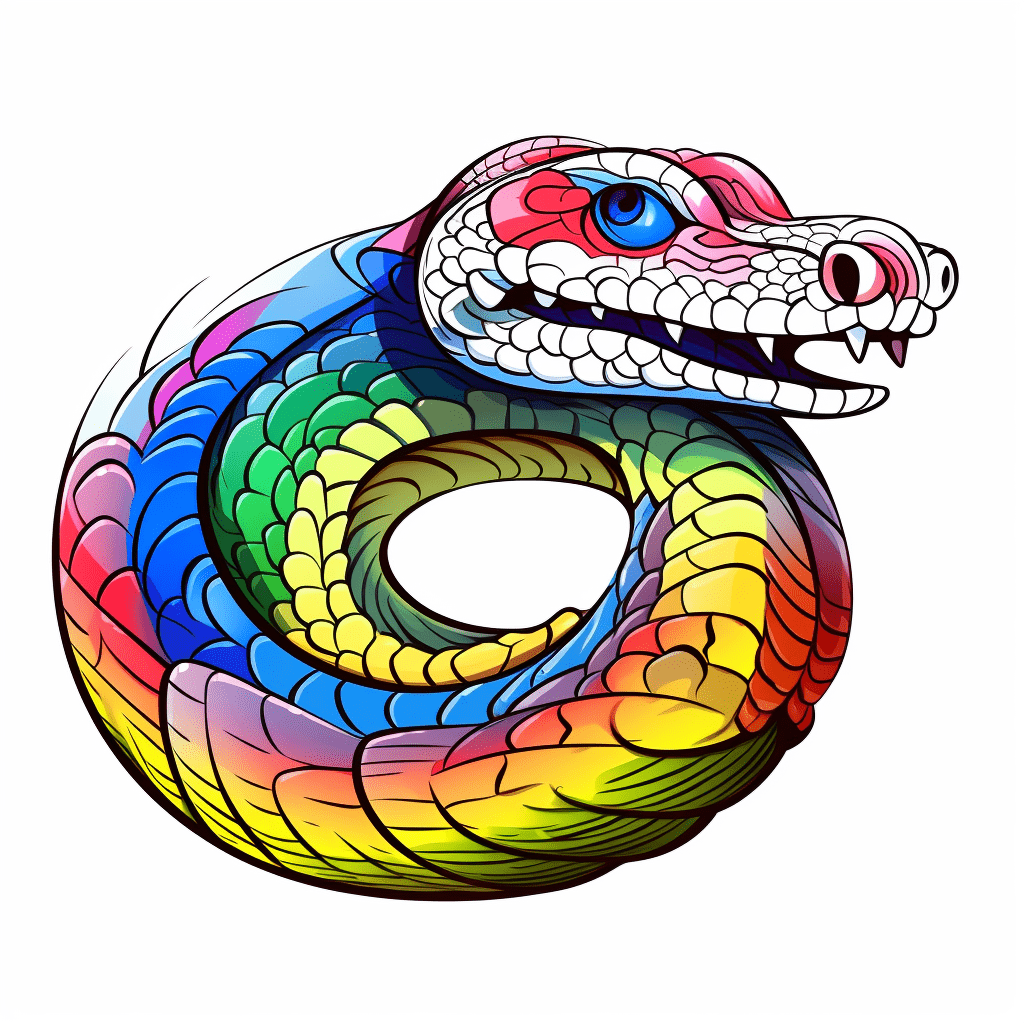 Bunte Boa Ausmalbild und Malvorlage