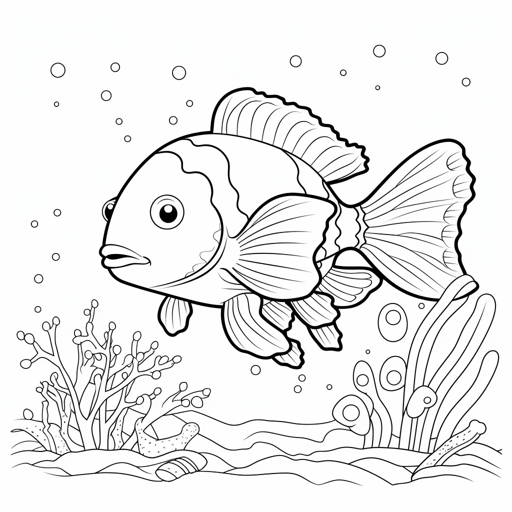 Clownfisch trifft Seestern Ausmalbild und Malvorlage