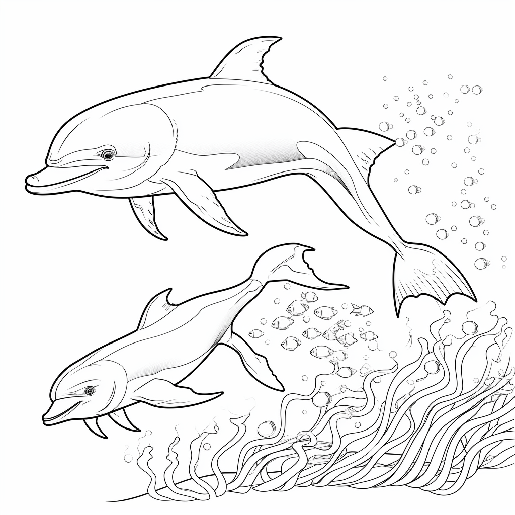 Clownfisch und Delfin Ausmalbild und Malvorlage