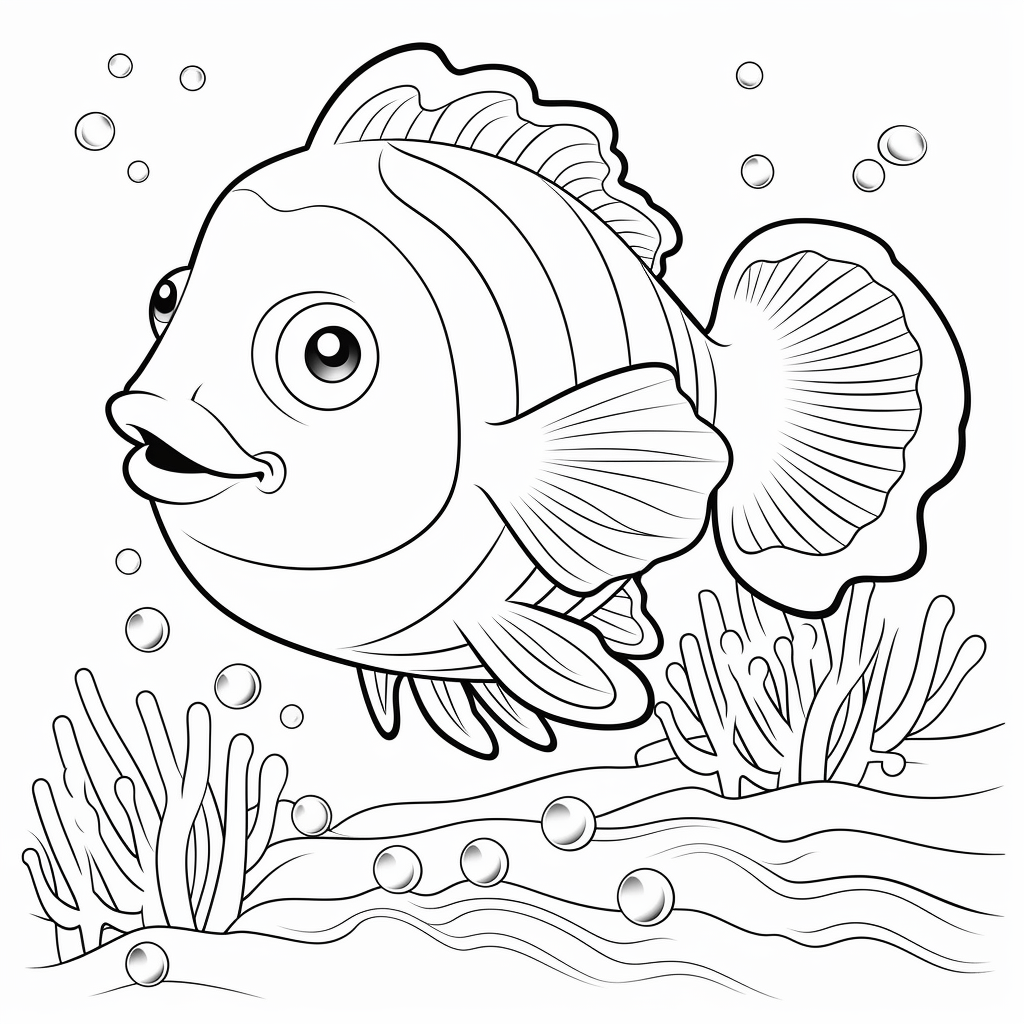 Clownfisch und Seestern Ausmalbild und Malvorlage