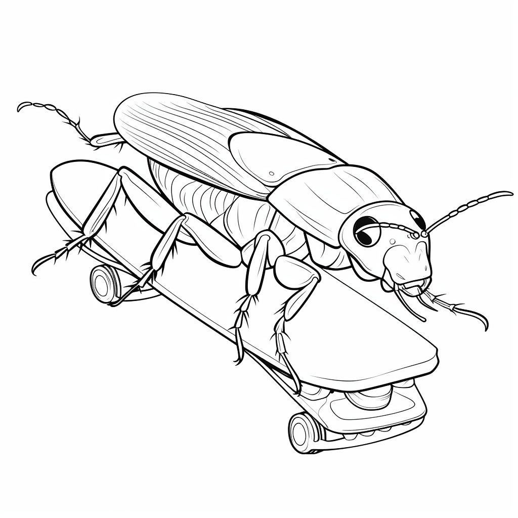 Coole Kakerlake Ausmalbild und Malvorlage