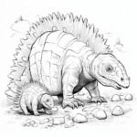 Dimetrodon tobt mit Baby-Dimetrodons Ausmalbild und Malvorlage