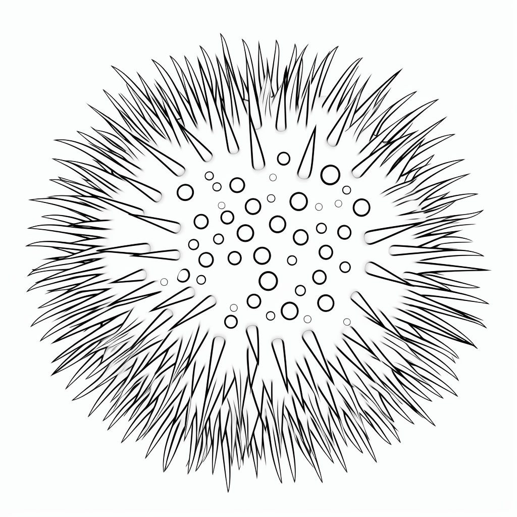 Dunkler Seeigel Ausmalbild und Malvorlage