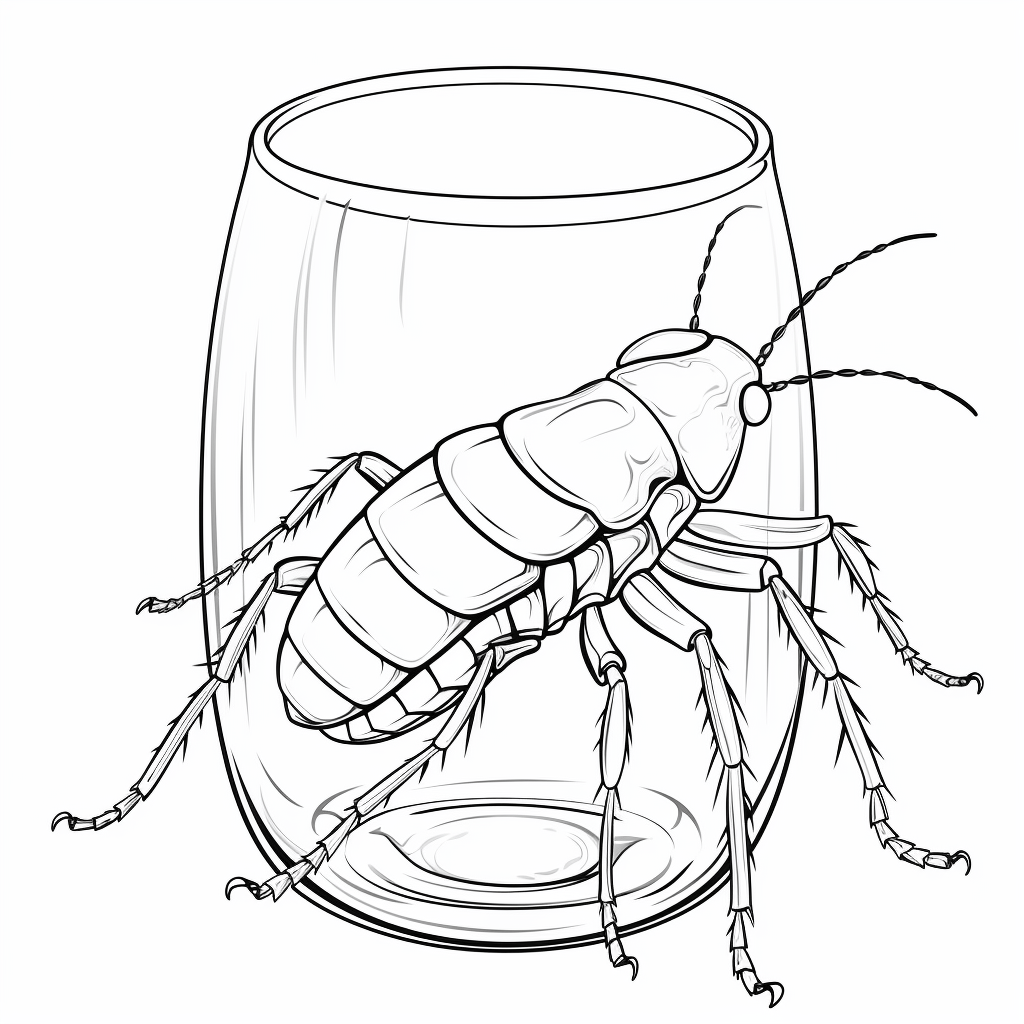 Eingesperrte Schabe im Glas Ausmalbild und Malvorlage
