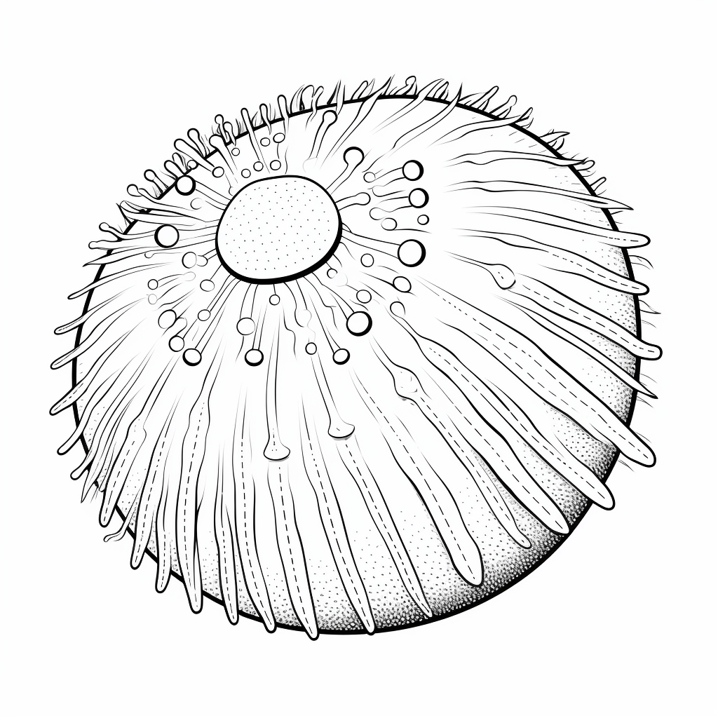 Elliptischer Seeigel Ausmalbild und Malvorlage