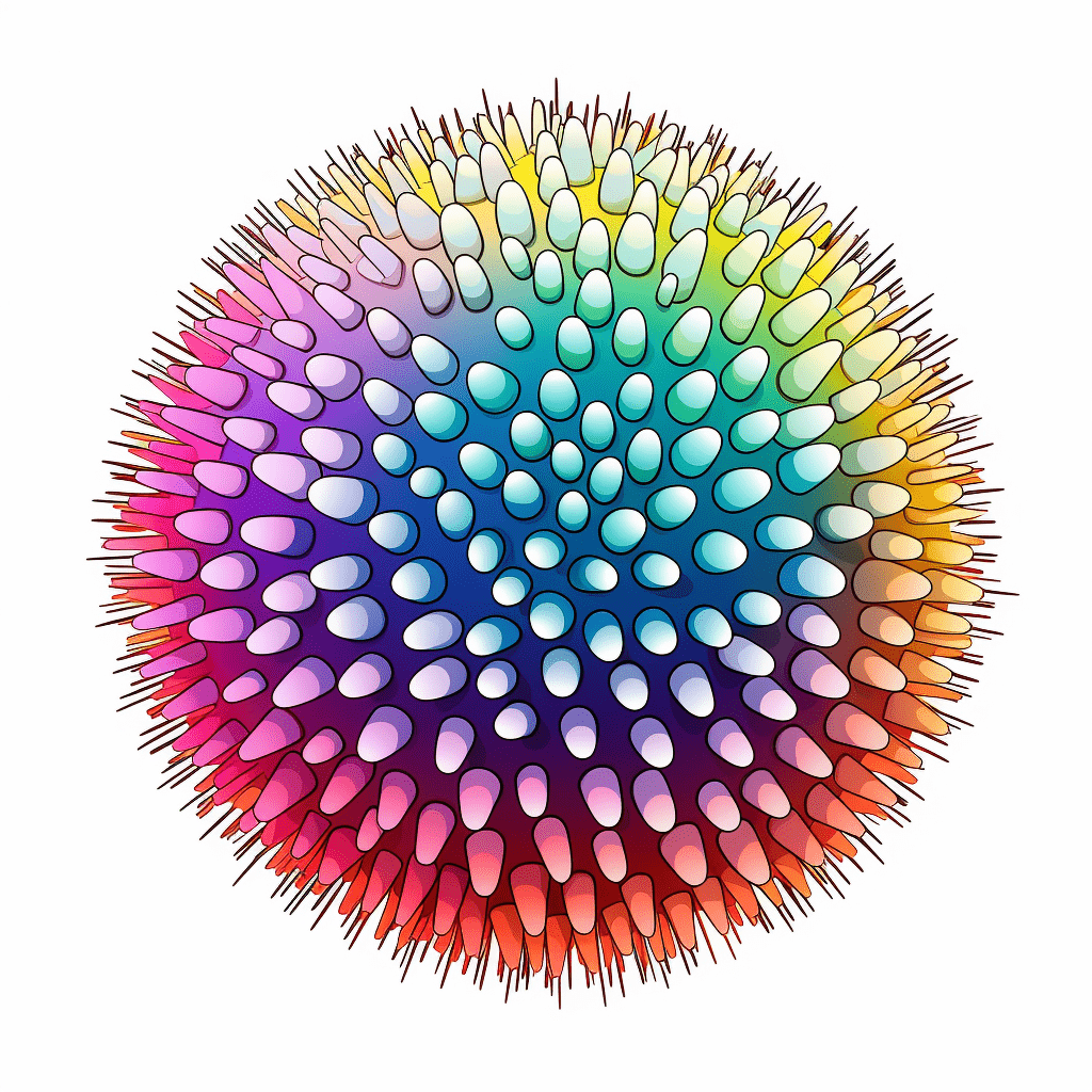 Farbenfroher Seeigel Ausmalbild und Malvorlage