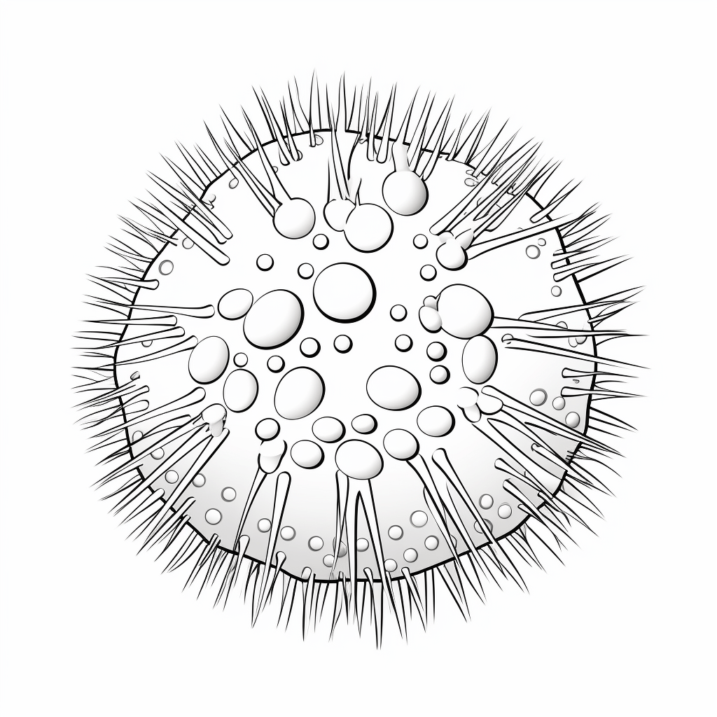 Finsterer Seeigel Ausmalbild und Malvorlage