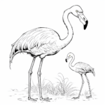 Flamingo und Babyflamingo Ausmalbild und Malvorlage