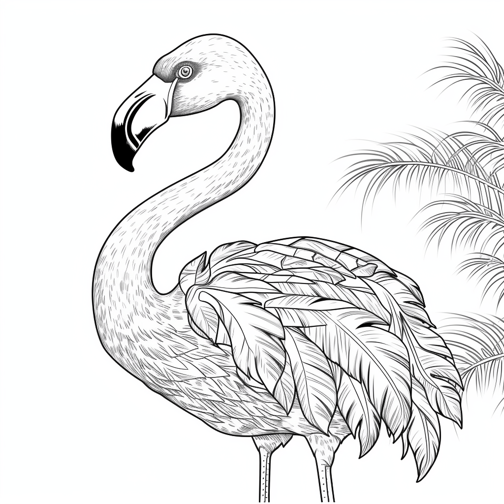 Flamingo verliert eine Sonnenbrille Ausmalbild und Malvorlage