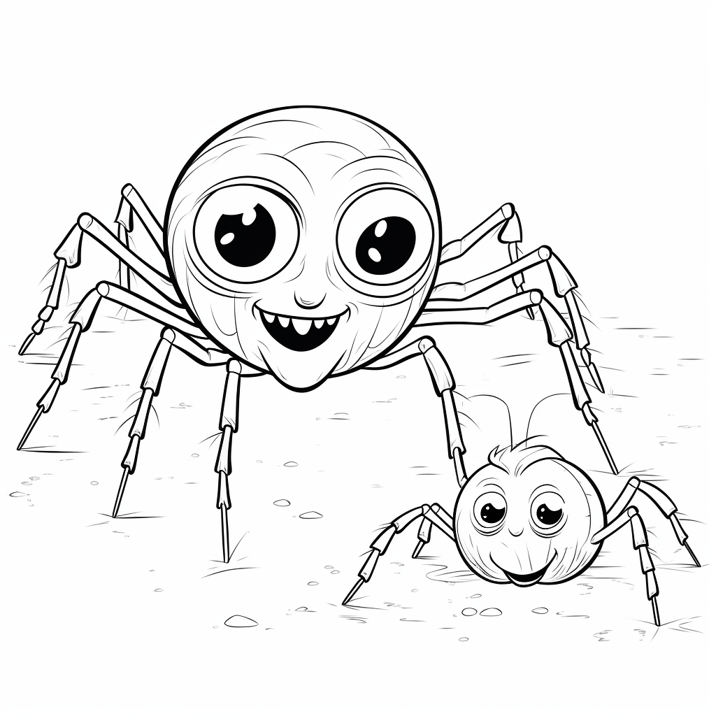Fliege entkommt Spinne Ausmalbild und Malvorlage