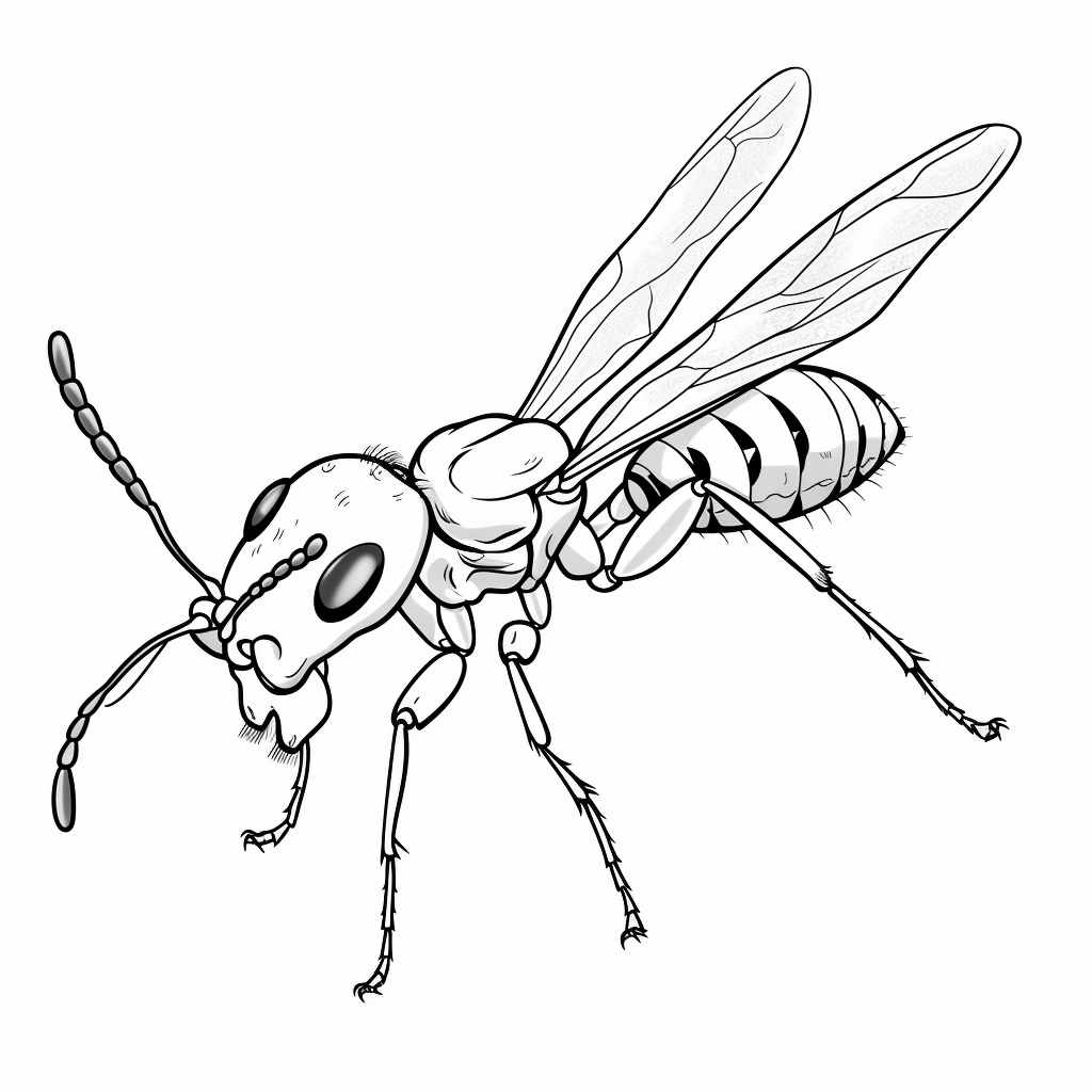 Fliegende Ameise mit Brille und Mütze Ausmalbild und Malvorlage