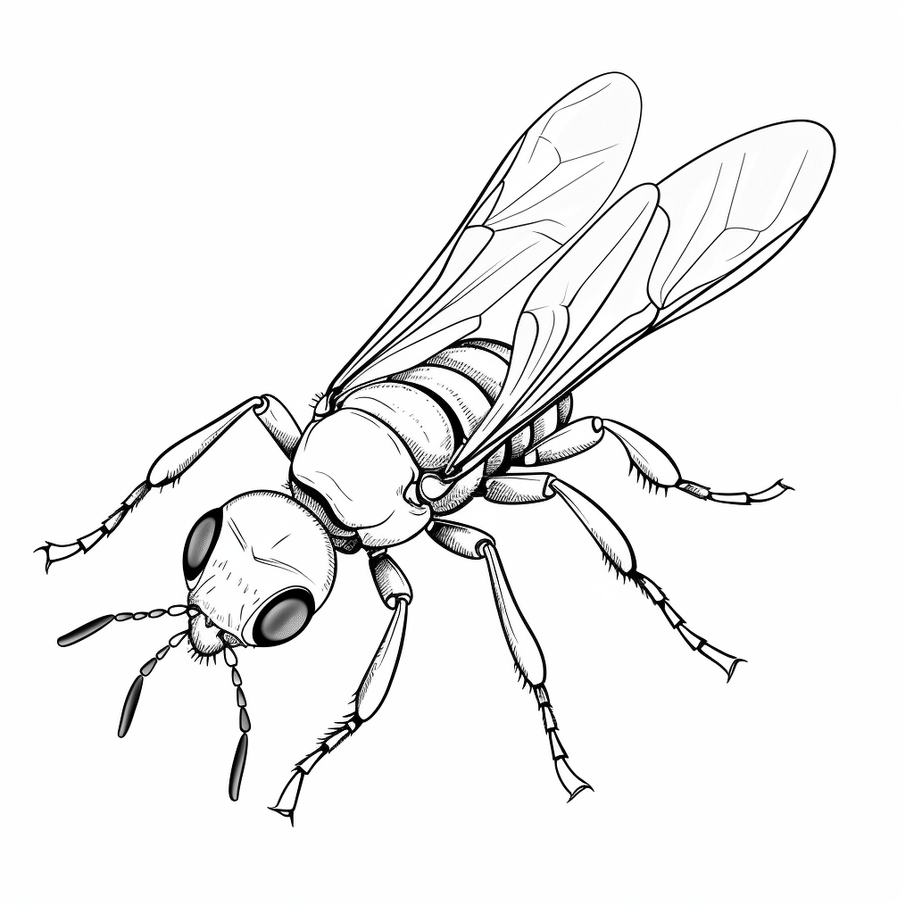 Fliegende Ameise Ausmalbild und Malvorlage