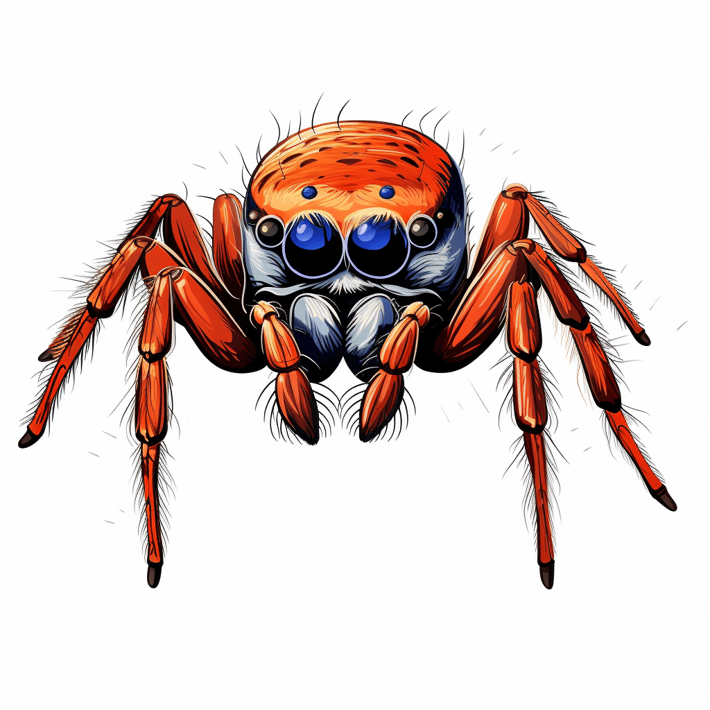 Freundliche Springspinne Ausmalbild und Malvorlage