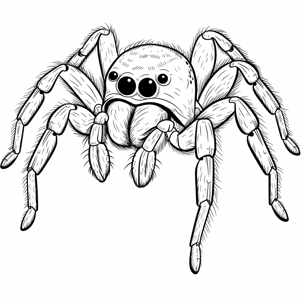 Furchtlose Springspinne Ausmalbild und Malvorlage