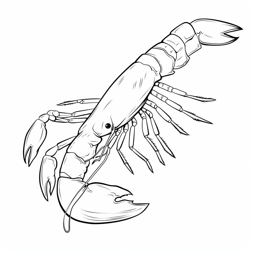 Garnele schneidet etwas mit ihren Scheren Ausmalbild und Malvorlage