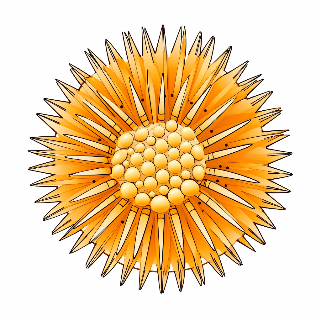 Gelber oder Oranger Seeigel Ausmalbild und Malvorlage