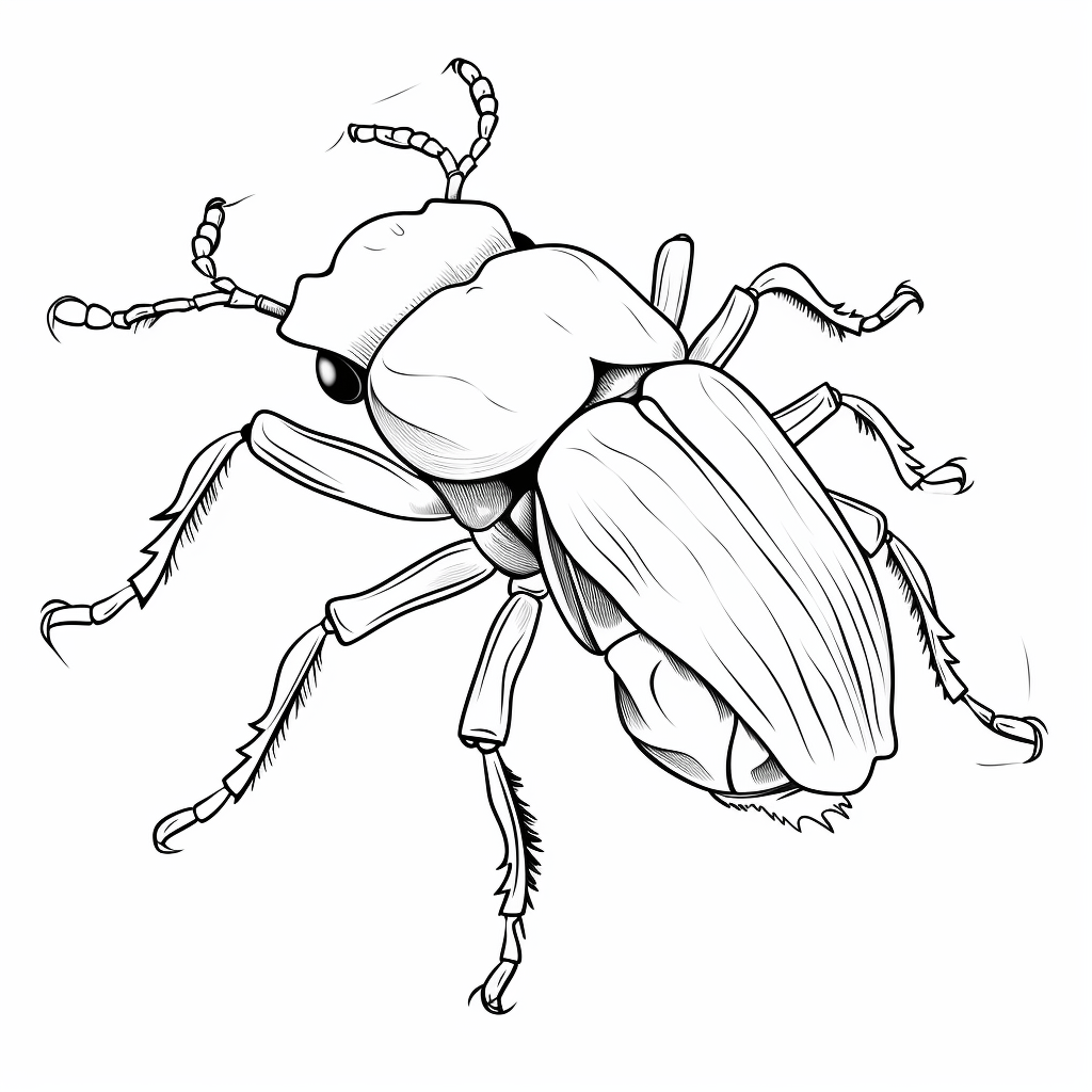 Geschickter Hirschkäfer mit Kamm Ausmalbild und Malvorlage