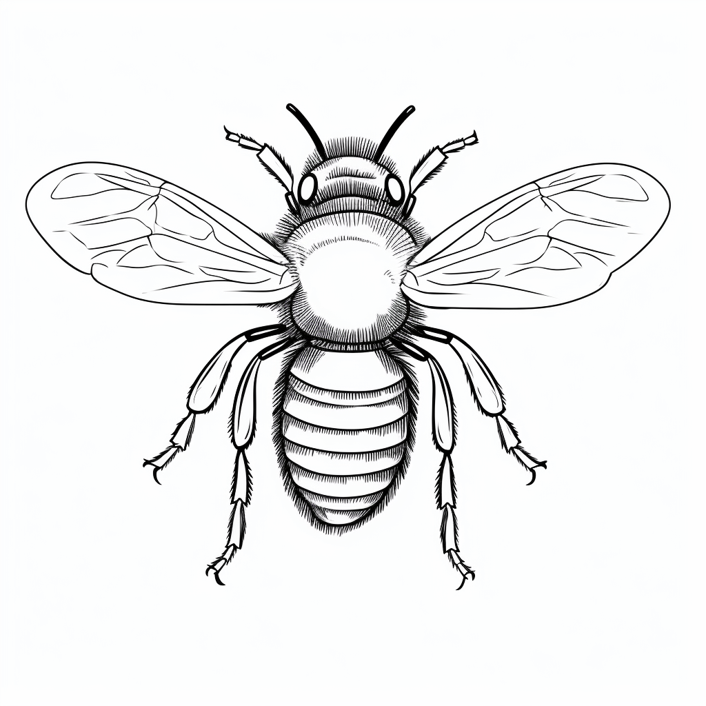 Gestreifte Hummel Ausmalbild und Malvorlage