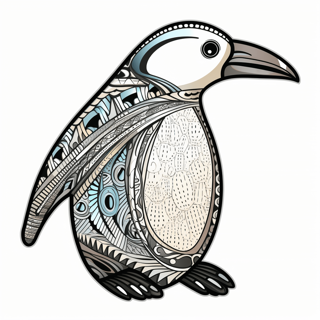 Glitzernder Pinguinfisch Ausmalbild und Malvorlage