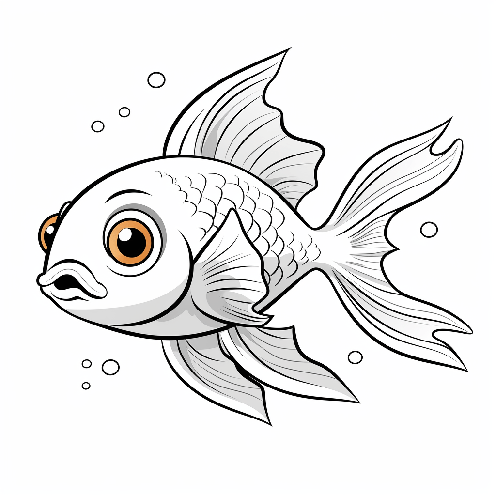 Goldfisch mit Augen Ausmalbild und Malvorlage