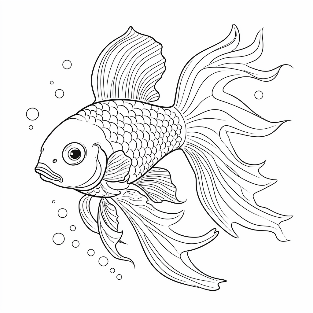 Goldfisch mit Traum Ausmalbild und Malvorlage
