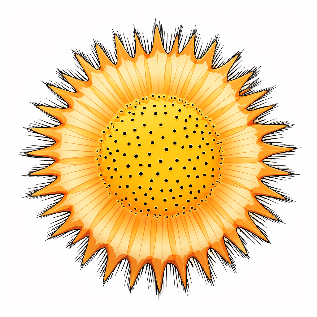 Goldgelber oder Kürbisoranger Seeigel Ausmalbild und Malvorlage