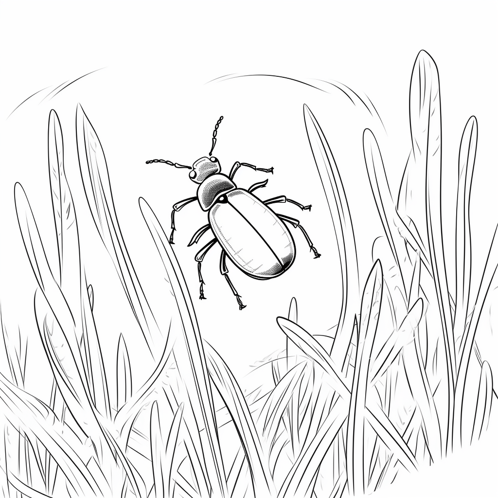 Gras bedeckt Zecke Ausmalbild und Malvorlage